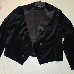 Ralph Lauren Black Velvet Tuxedo Jacket Womens sz 16